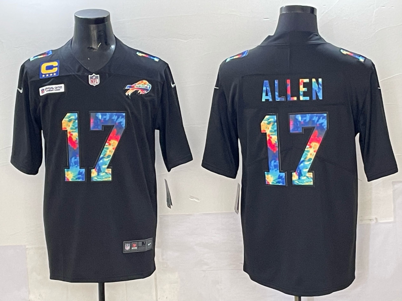 Men Buffalo Bills 17 Allen rainbow Nike 2025 Limited NFL Jersey 004